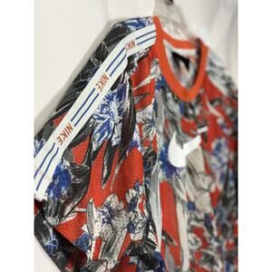 Nike Jersey Athletic Hyper Femme Boxy Open Mesh Floral Tropical Pullover Top 2XL
